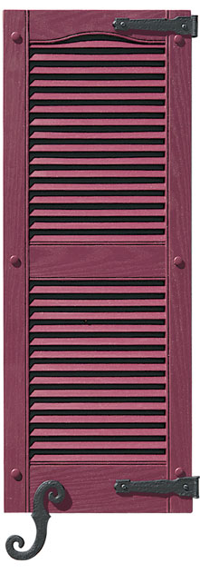 Louver Shutter with Decorative Hook & Hinge