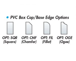 PVC box cap base edge options